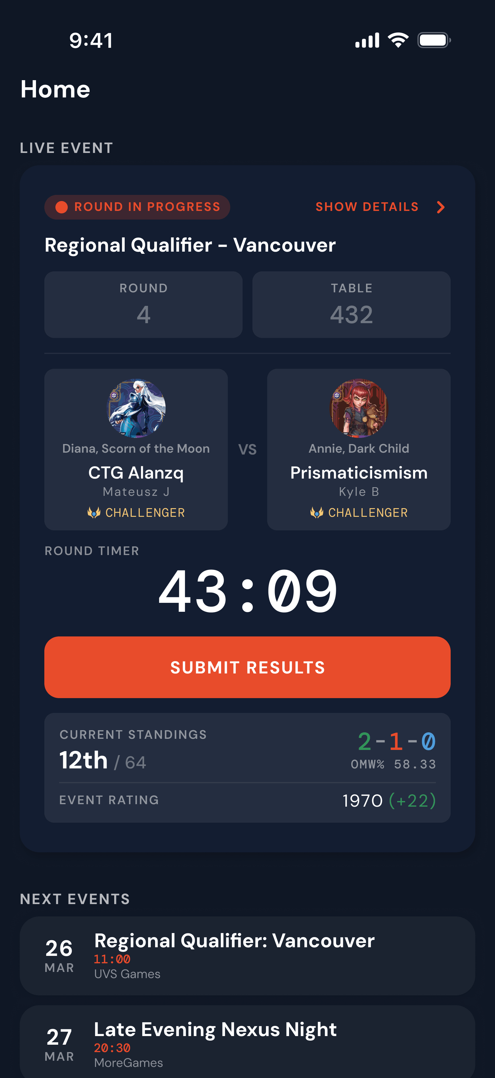 Live event tracking in the Watcher Companion app